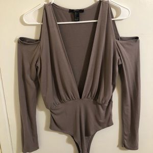Sexy Deep V Cutout Shoulder Bodysuit